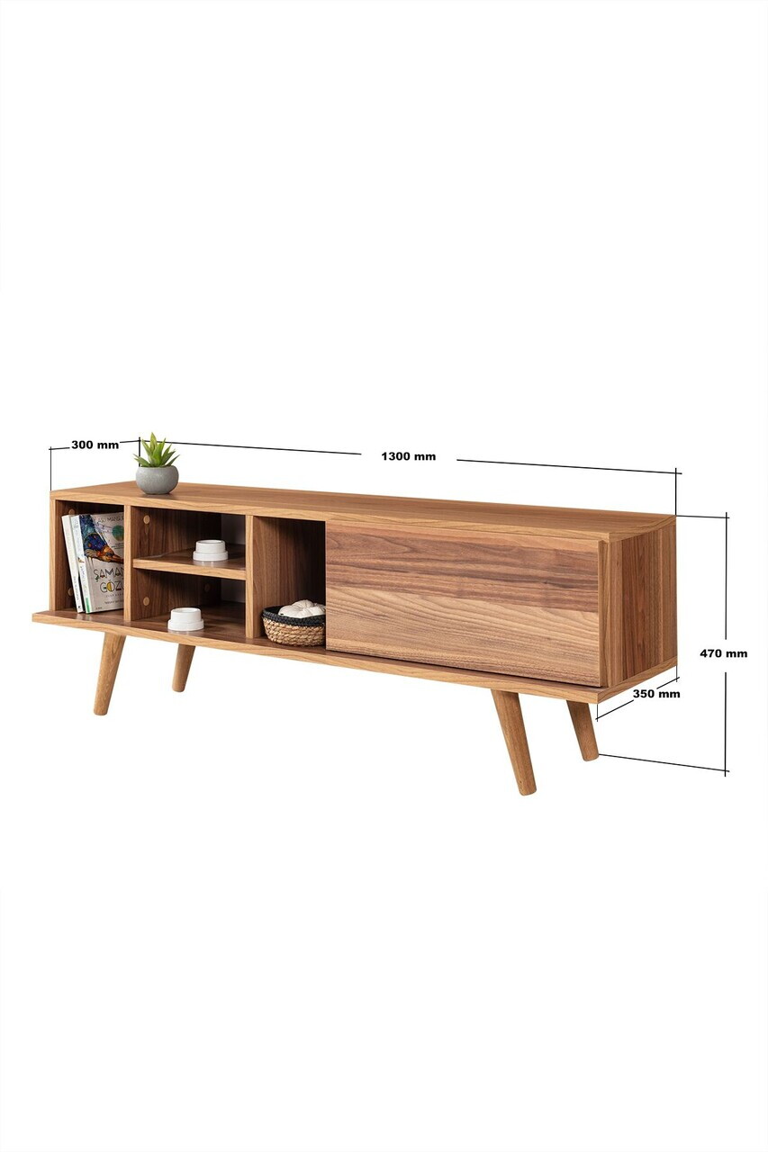 Comoda TV, Hanah Home, Ela 3332, 130x47x35 cm, PAL, Maro — imaginea 6