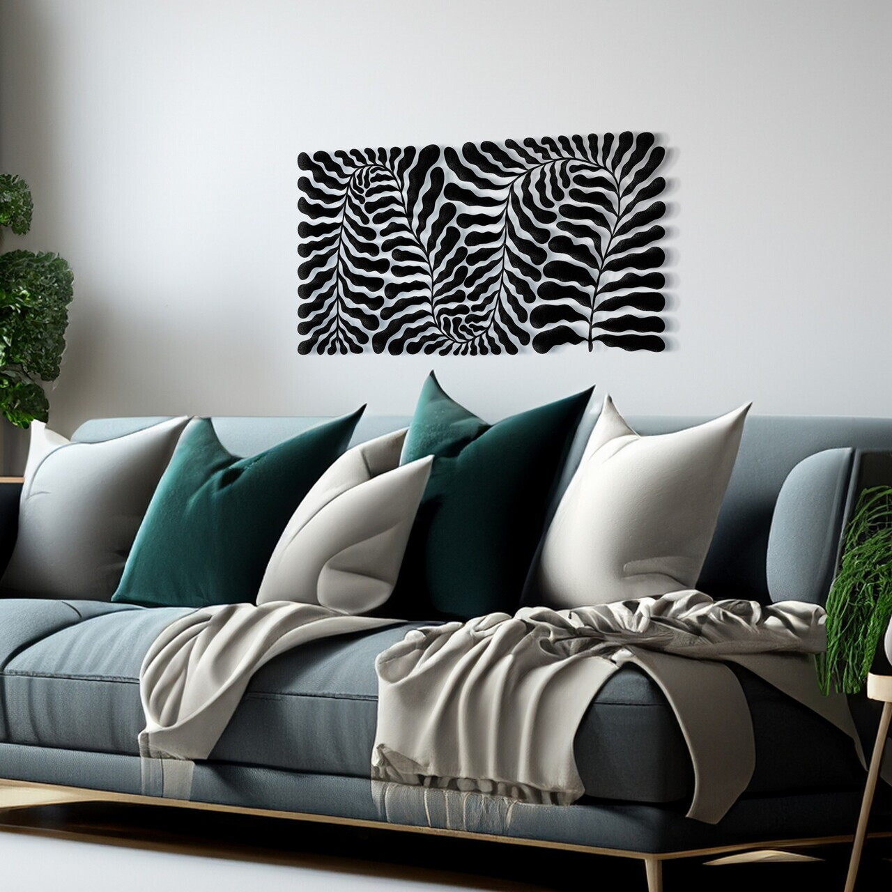 Decoratiune de perete, RT-NMD-BL051, Dimensiune: 56 x 31 cm, Negru