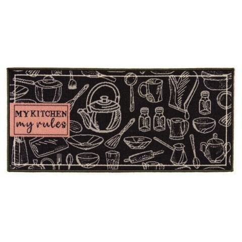 Covor pentru bucatarie My Kitchen, Gift Decor, 40 x 90 cm, poliamida, gri Covoare