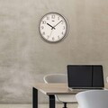 Ceas de perete decorativ, Slim, 90% PLASTIC/10% STICLĂ, Dimensiune: 30,5 x 30,5 cm, Argintiu