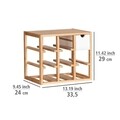 Suport 8 sticle de vin, Wenko, Finja, cu sertar integrat, 24 x 29 x 33.5 cm, bambus/mdf, alb/natur