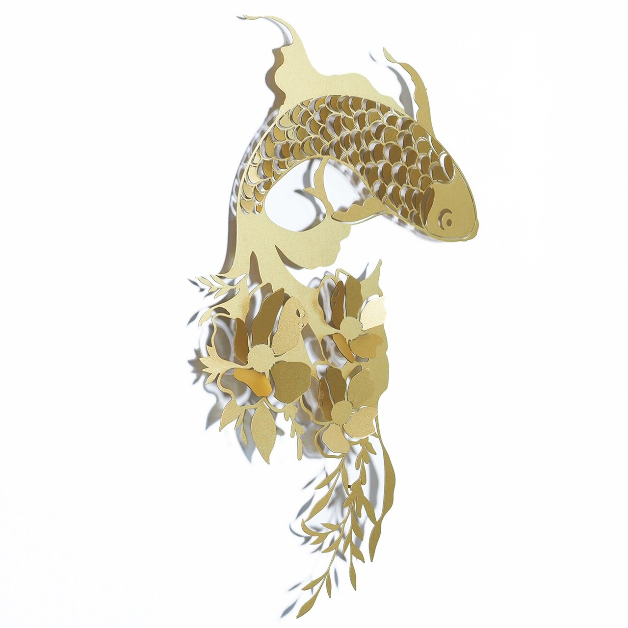 Decoratiune de perete, Carpa Koi- APT748 L, Dimensiuni: 58 x 87 cm, Auriu - view 3