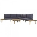 Canapea de gradina, DKD Home Decor, salcam/poliester, maro/gri