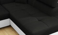 Coltar extensibil dreapta 4 locuri, ELTAP, Anton, 272x203x85 cm, lemn/poliester, negru/alb