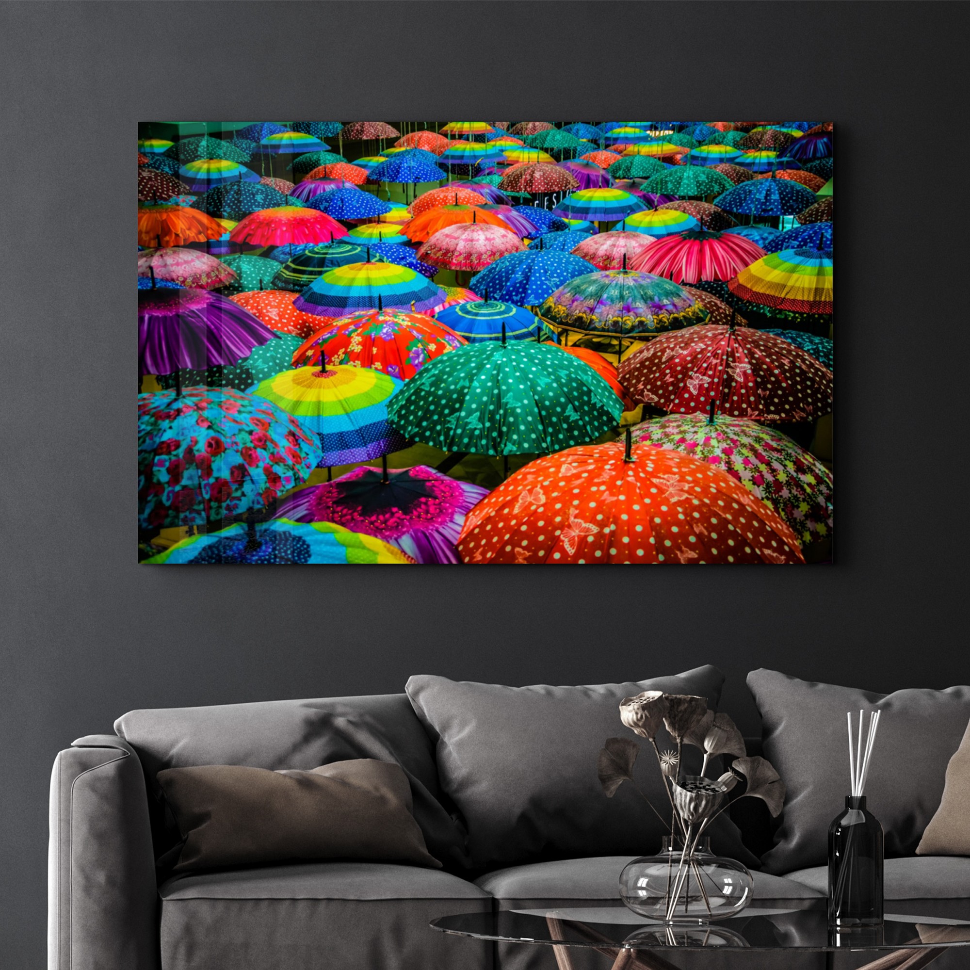 Tablou decorativ, OGLS-1053, Dimensiuni: 70 x 110 cm, Multicolor