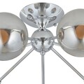 Plafoniera, Aldos, H.70 D.24 cm, 7 x E27, 40W, metal/sticla, argintiu/fumuriu