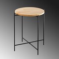 Masuta de cafea, Cerritos, Shb-004, 46x56x46 cm, Lemn, Negru / Natural