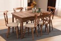 Extendable Dining Table & Chairs Set (7 Pieces), Hanah Home, Cenova, Frame: 70% HORNBEAM/30% MELAMINE COATED CHIPBOARD, Maro