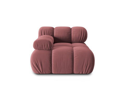 Modul stanga pentru canapea, 1 loc, Bellis-51, Micadoni Home, 94x94x70 cm, catifea, roz