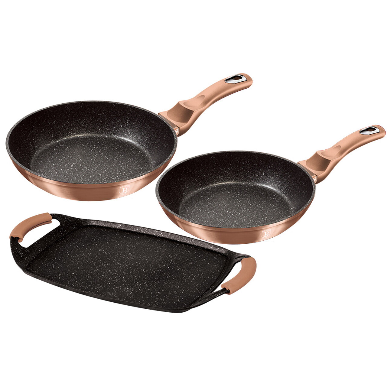 Set 2 tigai si tava Berlinger Haus, Rose Gold, 22 cm / 26 cm / 36x23 cm, aluminiu forjat, roz - view 6