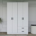 Dulap pentru haine, Miwood, Yaman 1600-033, 120x180x45 cm, PAL, Alb mat