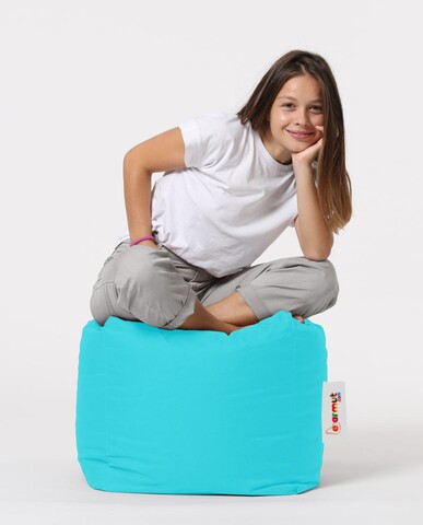 Taburet puf, Square Pouf, Ferndale, 45×45 cm, poliester impermeabil, turcoaz 45x45 imagine model 2022