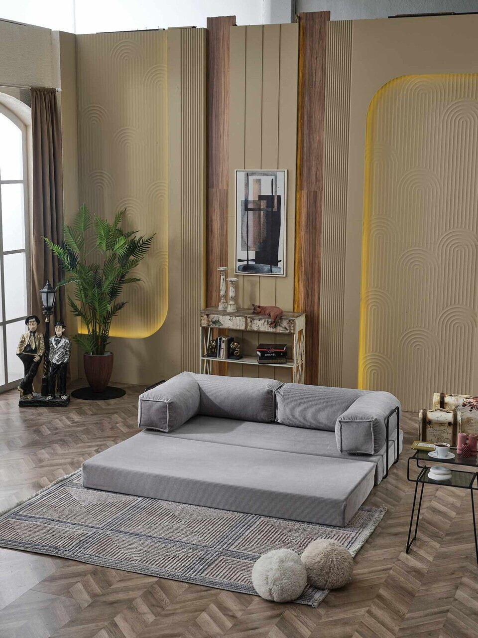 Canapea extensibila 3 locuri, Atelier del Sofa, 753SLC1124, Argintiu — imaginea 2