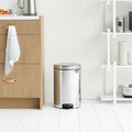 Cos de gunoi cu pedala, Brabantia, NewIcon Brilliant Steel, 20 L, 38x29x46.7 cm, otel, argintiu