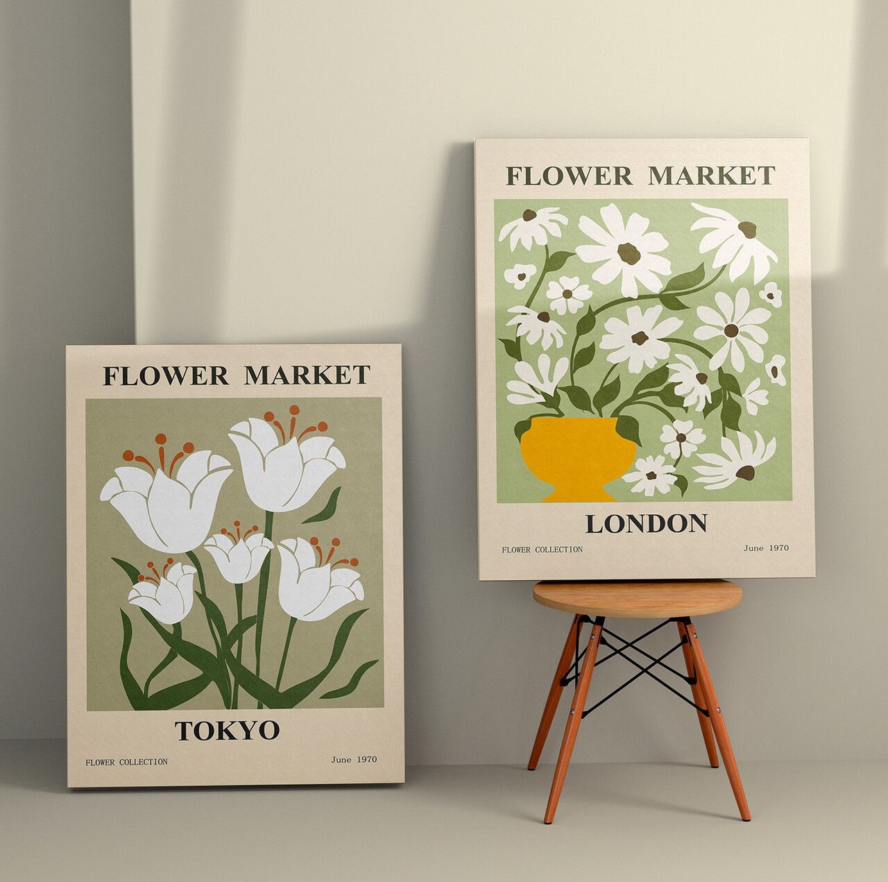 Set 2 tablouri decorative 2KNV4334 Lemn Multicolor