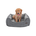 Pat pentru caini M, Feandrea, husa detasabila, max 13 kg, 70x55x21 cm, metal/tesatura Oxford, gri