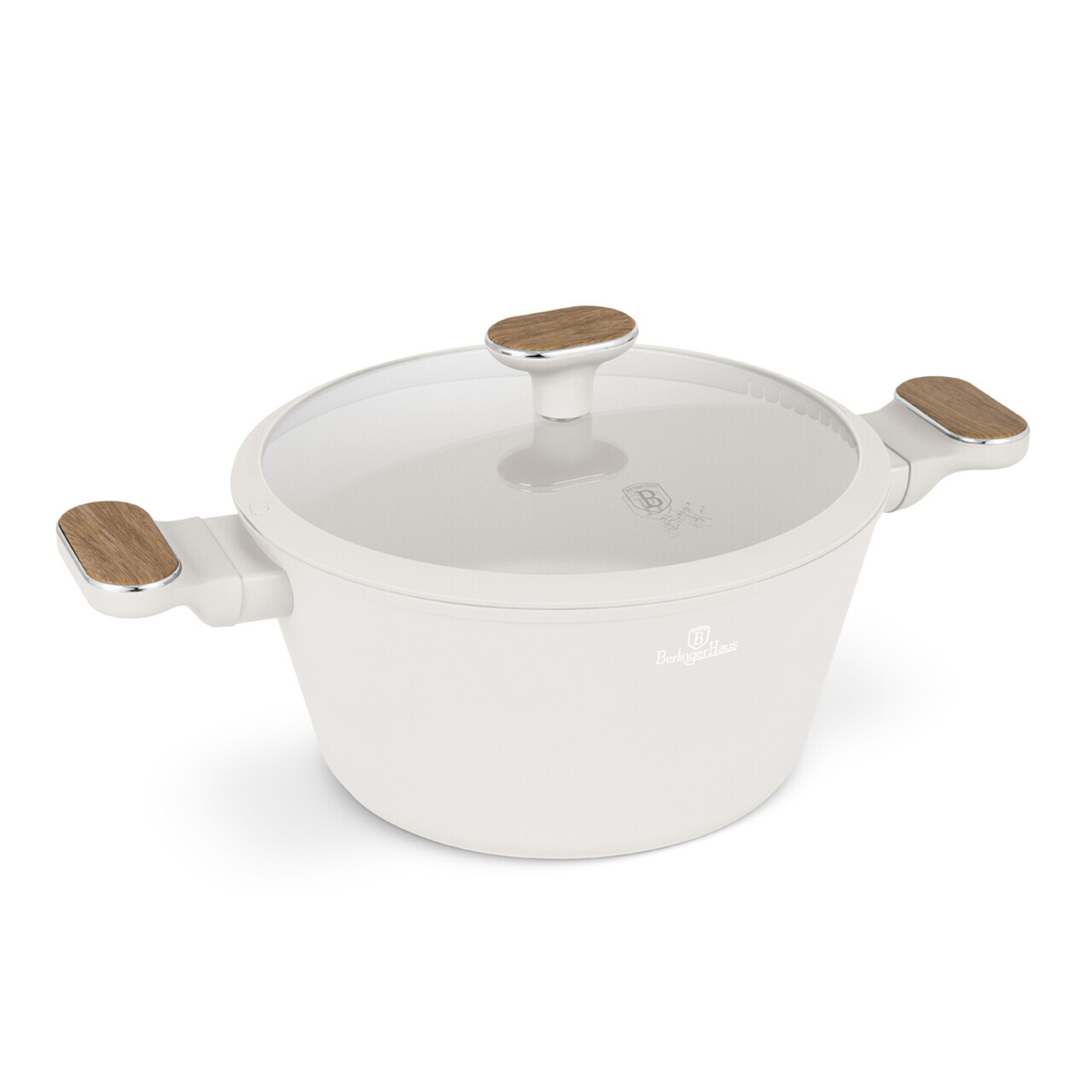 Oala cu capac Berlinger Haus, Sahara Nordic, 24 cm, 4.3 L, aluminiu forjat, crem mat/natur - imagine 5