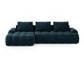 Coltar extensibil stanga 3 locuri, Linz, Cosmopolitan Design, 275x142x84 cm, catifea, albastru petrol inchis