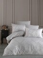 Lenjerie de pat dubla Vase V1, Majoli Home Collection, 4 piese, 240x260 cm, bumbac satinat
