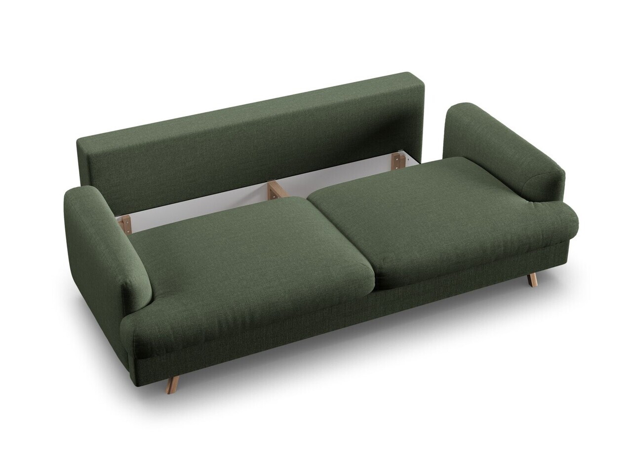 Canapea extensibila 3 locuri, Naomi, Micadoni Home, 233x110x95 cm, tesatura structurata, verde muschi — imaginea 8