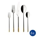 Set tacamuri 30 piese, Villeroy & Boch, Ella, inox 18/10, placat cu aur