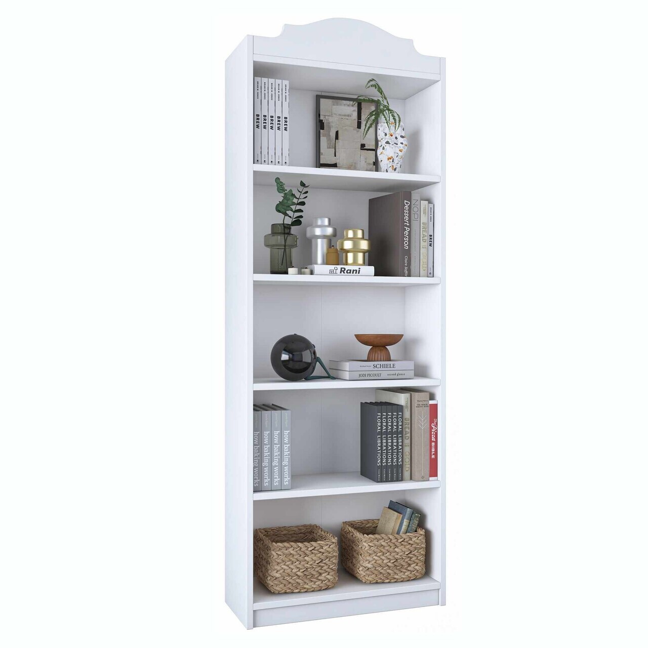 Corp biblioteca, Hanah Home, HC130, 60x160x25 cm, Alb — imaginea 7