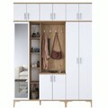 Cuier de perete, Rani, EA121, 180x240x37.5 cm, PAL, Nuc/Alb