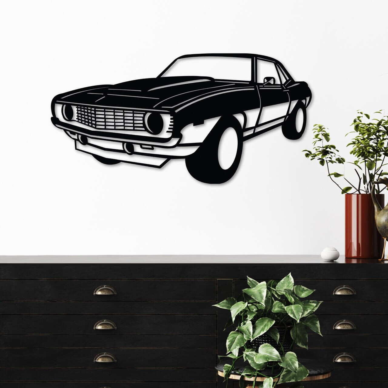 Decoratiune de perete, Chevy Camaro Yenko, Dimensiune: 60 x 30 cm , Negru — imaginea 2