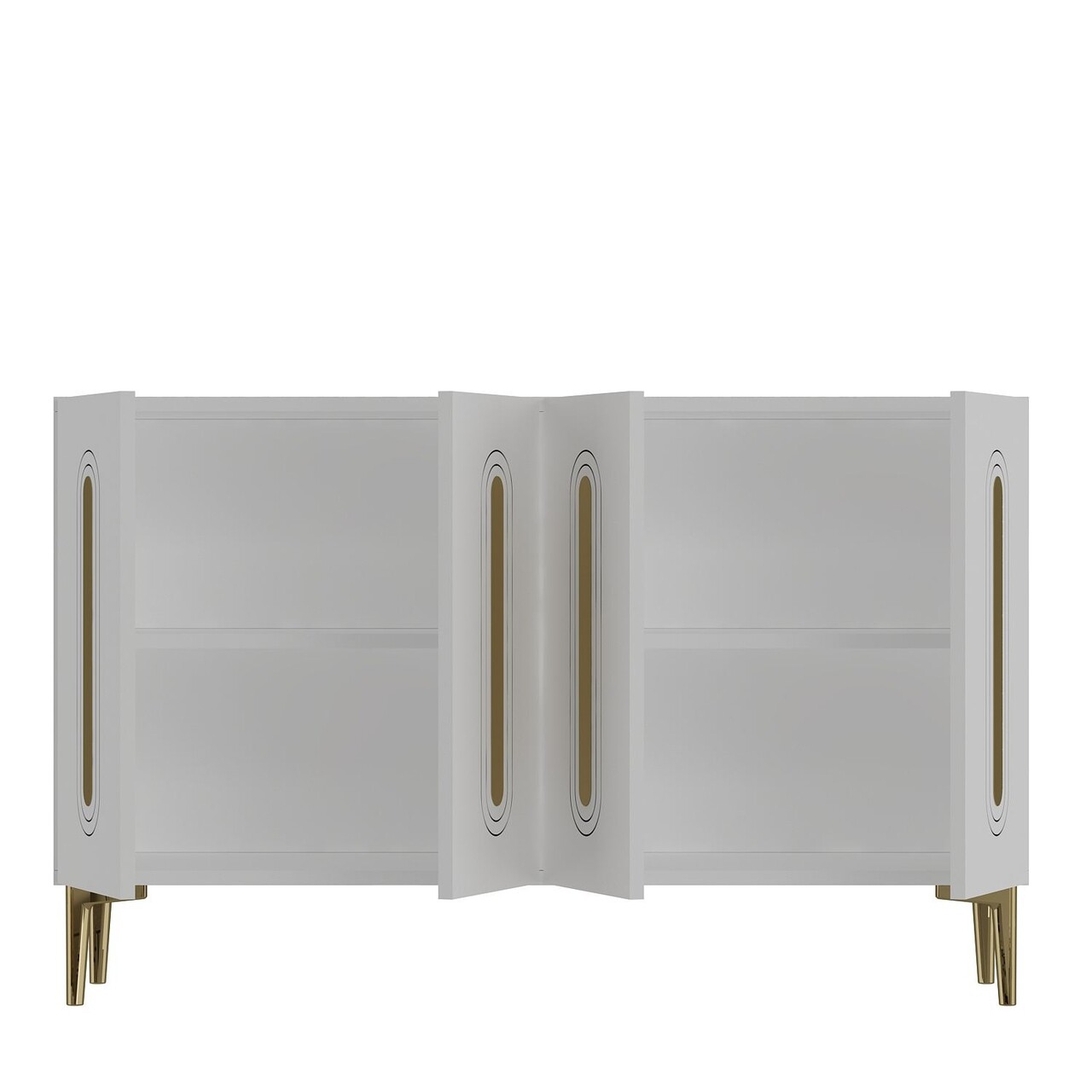 Consola, Hanah Home, Rany 120, 120x75x32 cm, Alb/Auriu - view 5