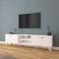 Comoda TV, Rani, A9 - 220, 180 x 48.6 x 35 cm, pal melaminat, alb