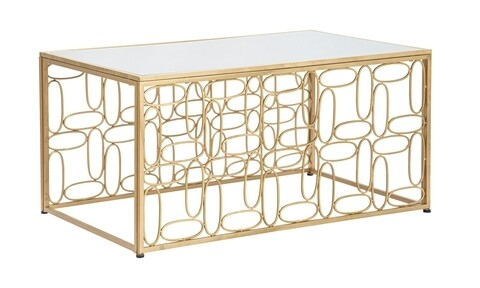 Masuta de cafea bubbles gold, mauro ferretti, 90x60x45 cm, fier/oglinda