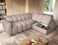 Coltar extensibil dreapta 4 locuri ELTAP, RT-20XIL, Falconn, 258x208x107 cm, lemn/poliester, maro deschis
