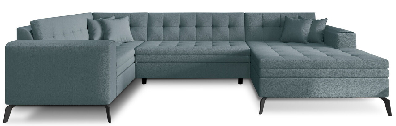 Coltar extensibil dreapta 5 locuri ELTAP, MON-RT-100SA, Montez, 340x180x93 cm, lemn/poliester, albastru - view 2