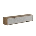 Comoda TV, Decortie, Spark, 180 x 35 x 35.6 cm, pal melaminat, stejar/alb