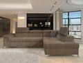 Coltar extensibil dreapta 4 locuri ELTAP, ERI-02, Eridano, 275x202x88 cm, lemn/poliester, bej inchis
