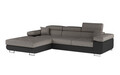 Coltar extensibil stanga 4 locuri ELTAP, Armd-15, Armando, 289x203x85 cm, lemn/poliester, gri/negru