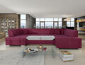 Coltar extensibil stanga 6 locuri ELTAP, Hv39, Havana, 322x204x72 cm, lemn/poliester, fucsia