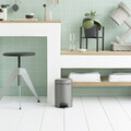 Cos de gunoi cu pedala, Brabantia, NewIcon Platinum, 3 L, 23.5x16.8x26.4 cm, otel, gri inchis