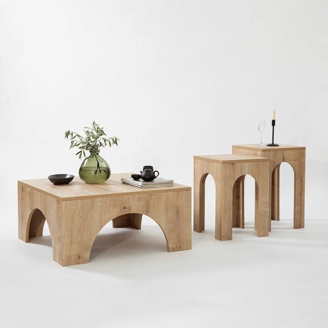 Masuta de cafea, Neostill, Collesium, 80x37x80 cm, PAL, Stejar