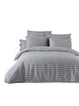 Lenjerie de pat dubla, Water Yollu Saten - Light Grey, EnLora Home, 70% bumbac/30% poliester