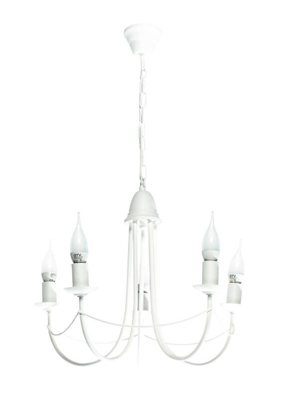 Candelabru Lampex, Nicosia Pure White 5, E14, 5x40W