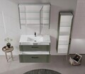 Dulap de baie cu chiuvetă, Hanah Home, Bari 100 v2, Verde Mat