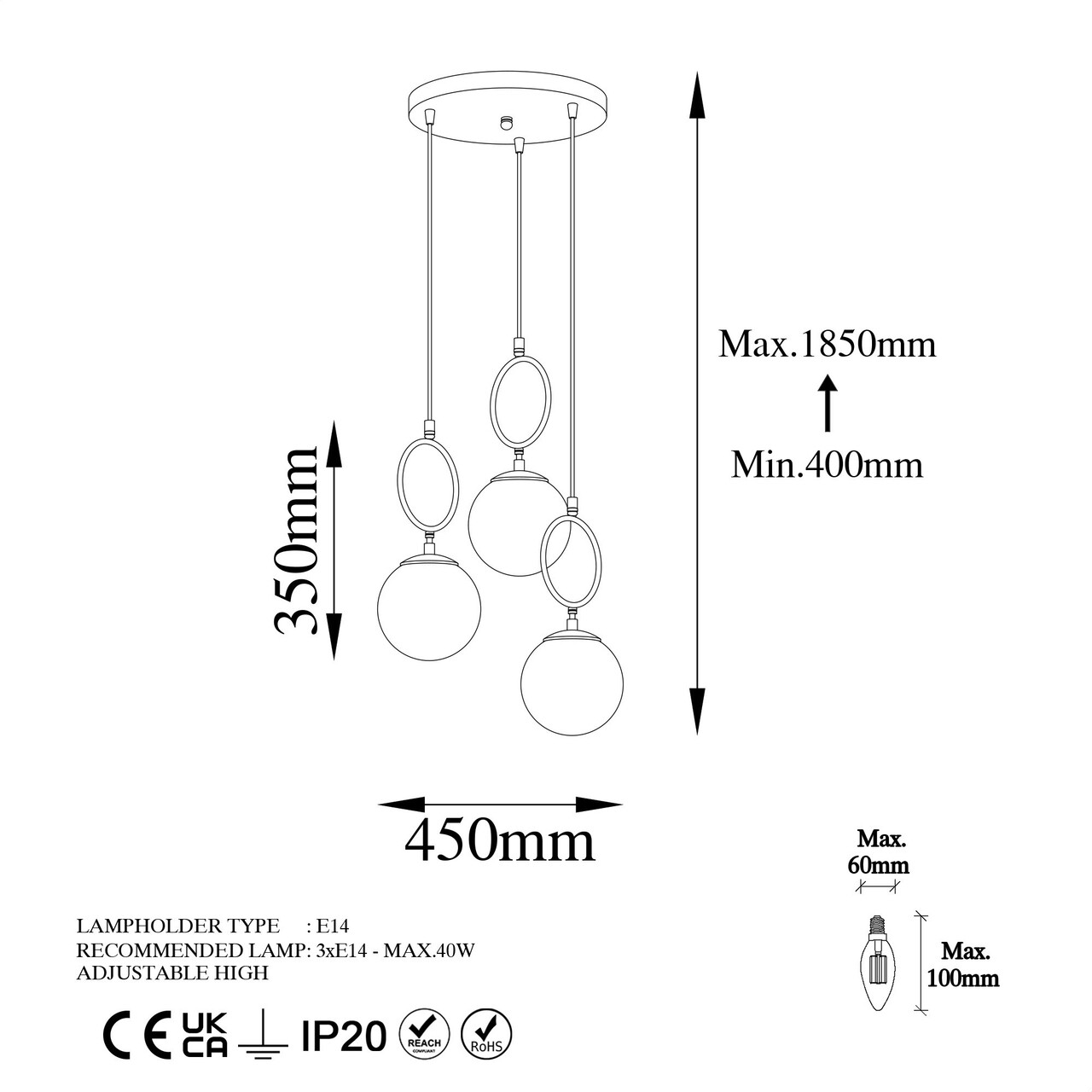 Lustra, Fulgor, 942FLG1655, Metal, Alb