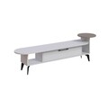 Comoda TV, Decortie, Ada, 188 x 42.6 x 40 cm, pal melaminat, alb/mocha