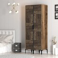 Dulap pentru haine, Hommy Craft, Kumsal PP, 80x47.5x201.4 cm, PAL, Nuc / Antracit