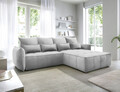 Coltar extensibil dreapta 4 locuri ELTAP, RT-03NU, Campo, 265x196x88 cm, lemn/poliester, gri deschis