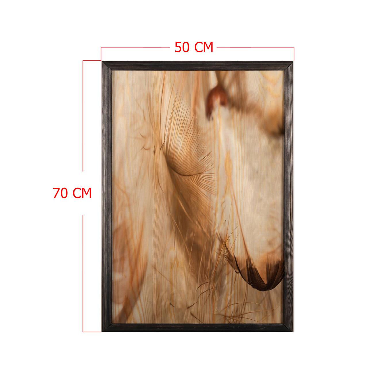 Tablou decorativ, Feather XL, Lemn, Lemn, Multicolor