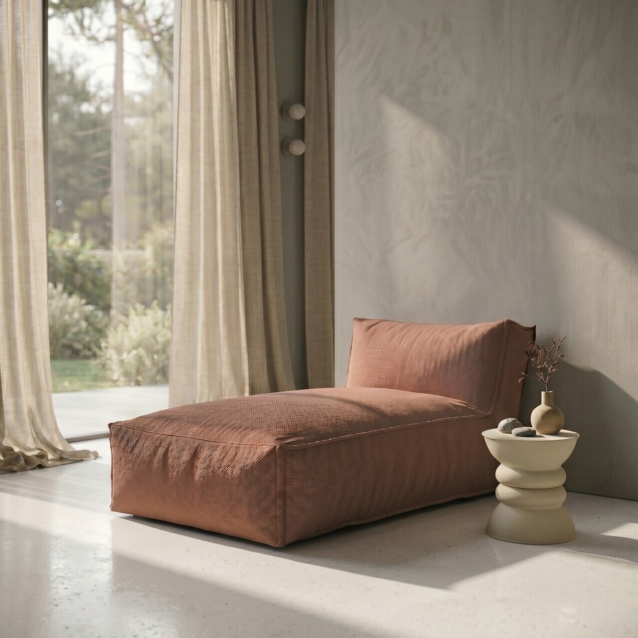 Sezlong Bagsy, Homla, 175x90x80 cm, olefina/poliester, caramiziu - view 2