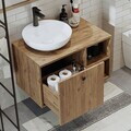 Dulap de baie cu chiuvetă, Hanah Home, 2459, MDF, Maro