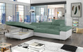 Coltar extensibil stanga 4 locuri ELTAP, Armd-23, Armando, 289x203x85 cm, lemn/poliester, verde/alb